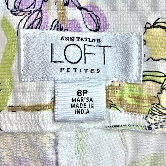 ANN TAYLOR LOFT Riviera Marisa Crop Pants Ankle Floral Stretch Cropped Capri- 8P - Picture 4 of 5